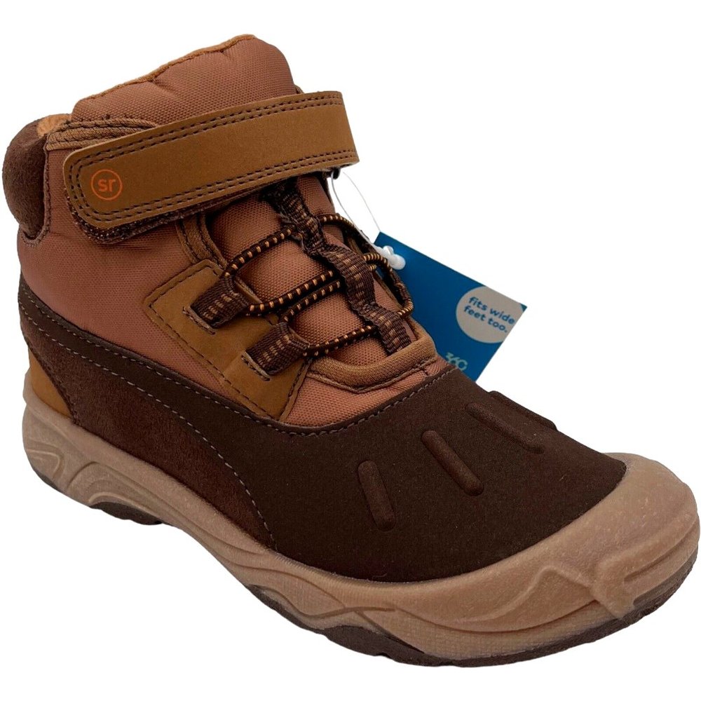 Stride Rite Boys Girls Nebraska Boots Size 12 Brown Adjustable Medium-Wide Width